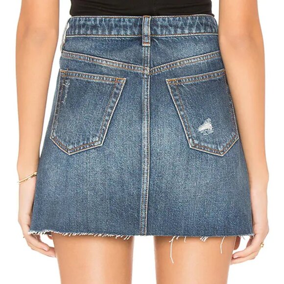 Free People Denim A-Line Mini Skirt - Picture 4 of 12